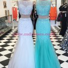 Two Pieces Mermaid Beaded Prom Dresses Party Evening Gowns 317