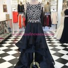 High Low Beaded Two Pieces Prom Dresses Party Evening Gowns 328