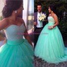Ball Gown Sweetheart Mint Tulle Prom Dresses Party Evening Gowns 341