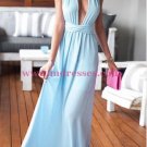 Sexy Long Blue Prom Dresses Party Evening Gowns 344