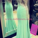 Mermaid One-Shoulder Beaded Long Prom Dresses Party Evening Gowns 357