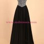 A-Line Sweetheart Beaded Long Black Prom Dresses Party Evening Gowns 359