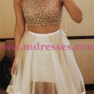 Two Pieces Beaded Sequins Prom Dresses Party Evening Gowns 364