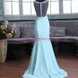 Mermaid Long Blue Beaded Lace Prom Dresses Party Evening Gowns 369