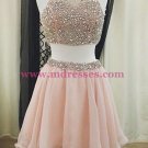 Two Pieces Beaded Short Homecoming Cocktail Prom Dresses 373