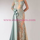 Mermaid One Sleeve Lace Long See Through Prom Dresses Party Evening Gowns 375