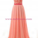 A-Line Illusion Necline Lace Chiffon Prom Dresses Party Evening Gowns 378 A-Line Illusion Necline Lace Chiffon Prom Dresses Party Evening Gowns 378
