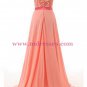 A-Line Illusion Necline Lace Chiffon Prom Dresses Party Evening Gowns 378