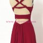 A-Line Long Red Chiffon Prom Dresses Party Evening Gowns 390