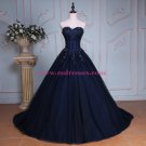 Long Blue Sweetheart Beaded Lace Prom Dresses Party Evening Gowns 402