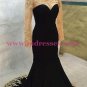 Long Black Mermaid Gold Lace Appliques Long Sleeves Prom Dresses Party Evening Gowns 405