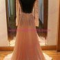 A-Line Long Sleeves Beaded Backless Prom Dresses Party Evening Gowns 411