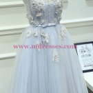 Illusion Neckline Unique Beaded Lace Tulle Prom Dresses Party Evening Gowns 423