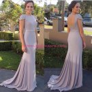 Mermaid Cap Sleeves Beaded Long Prom Dresses Party Evening Gowns 448