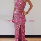 Sparkly Two Pieces Long Prom Dresses Party Evening Gowns 453