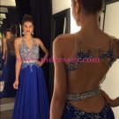 Long Blue Beaded Lace Appliques Illusion Bodice Prom Dresses Party Evening Gowns 459 Long Blue Beaded Lace Appliques Illusion Bodice Prom Dresses Party Evening Gowns 459