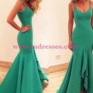 Long Green Mermaid Prom Dresses Party Evening Gowns 472