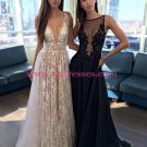 Sexy Illusion Neckline Lace Chiffon Long Prom Dresses Right Picture 494