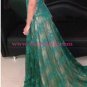 Long Green Lace Off-the-Shoulder Prom Dresses Party Evening Gowns 498