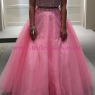 Beaded Two Pieces Long Pink Keyhole Back Prom Dresses Party Evening Gowns 503 Beaded Two Pieces Long Pink Keyhole Back Prom Dresses Party Evening Gowns 503