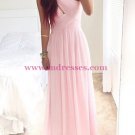 Long Pink One-Shoulder Chiffon Prom Dresses Party Evening Gowns 512 Long Pink One-Shoulder Chiffon Prom Dresses Party Evening Gowns 512