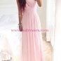 Long Pink One-Shoulder Chiffon Prom Dresses Party Evening Gowns 512