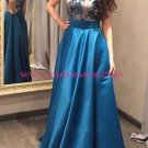 A-Line Jewel Neckline Lace Satin Long Prom Dresses Party Evening Gowns 520 A-Line Jewel Neckline Lace Satin Long Prom Dresses Party Evening Gowns 520