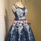 Short Blue Tulle White Lace Appliques Homecoming Cocktail Prom Dresses 527 Short Blue Tulle White Lace Appliques Homecoming Cocktail Prom Dresses 527