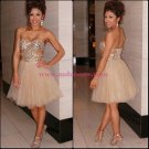 Short Beaded Tulle Homecoming Cocktail Prom Dresses Party Evening Gowns 545