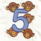 Five Little Monkeys Machine Embroidery Designs 4x4 Hoop
