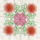Multi Color Floral Blocks Embroidery Designs 4x4 Hoop