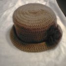 Chocolate brown with dark brown flower cloche  hat
