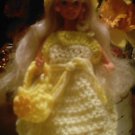 Barbie yellow sun dress hat and purse  crocheted