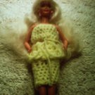 Barbie light yellow tube top and skirt with ruffle