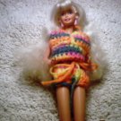 barbie doll orange mixed color bikini top and shorts crocheted