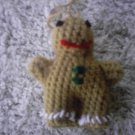 Little Amigurumi crocheted plush gingerbread man ornament toy