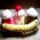 Ice cream sundae banana split amigurumi crocheted play food