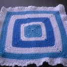 Hawaii blue aqua turquoise blue and white ruffle baby blanket granny square