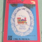Cute Happy Holidays Train Cross Stitch Lace Ornament