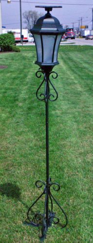 65 Steel Solar Powered Decorative Lamp w post