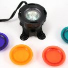 Submersible 12 Volt Spotlight w 4 Colored Lenses -Pond