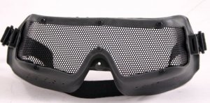 Rubber Airsoft Safety Goggles w Metal Grated Lens - Free Ship