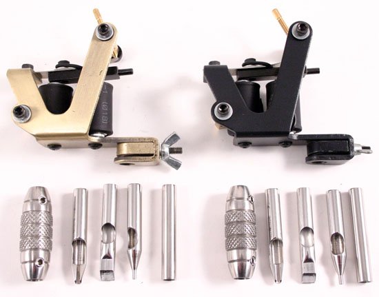 Two Professional Tattoo Guns w/Accessories & Hard Case
