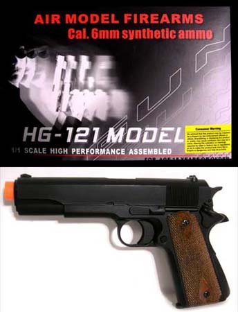 Black HFC HG-121 GAS Airsoft Gun