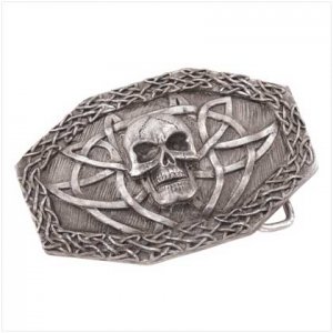Pewter Skull Belt Buckle