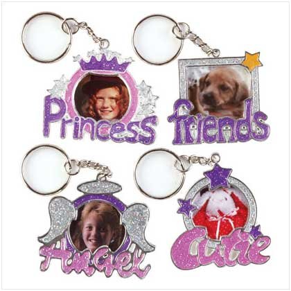 PEWTER FRME KEYCHAIN ASST - 1 Dozen