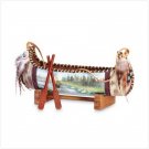 PAINTED CANOE/WOOD BASE