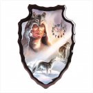 INDIAN WITH WOLVES CLOCK