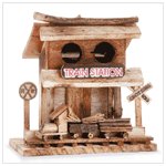TRAIN STATION WOOD BIRDHOUSE