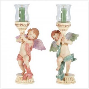 ALAB CHERUBS GLASS VOTIV HLDRS
